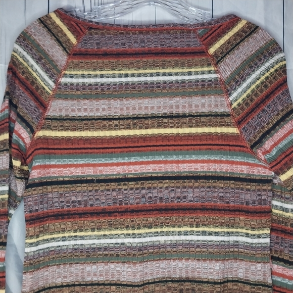 No Boundaries Striped Multicolor Grunge 90’s Long  Sleeve Top - Picture 9 of 13